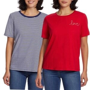 Ella Moss Ladies'  2 Pack Flattering Fit Ultra Soft Perfect Tee size S . #P1